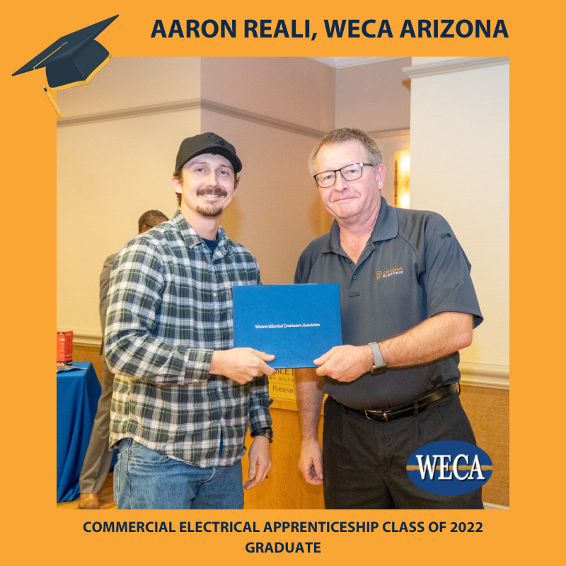 WECA Arizona Electrical Apprenticeship Grad Aaron Reali