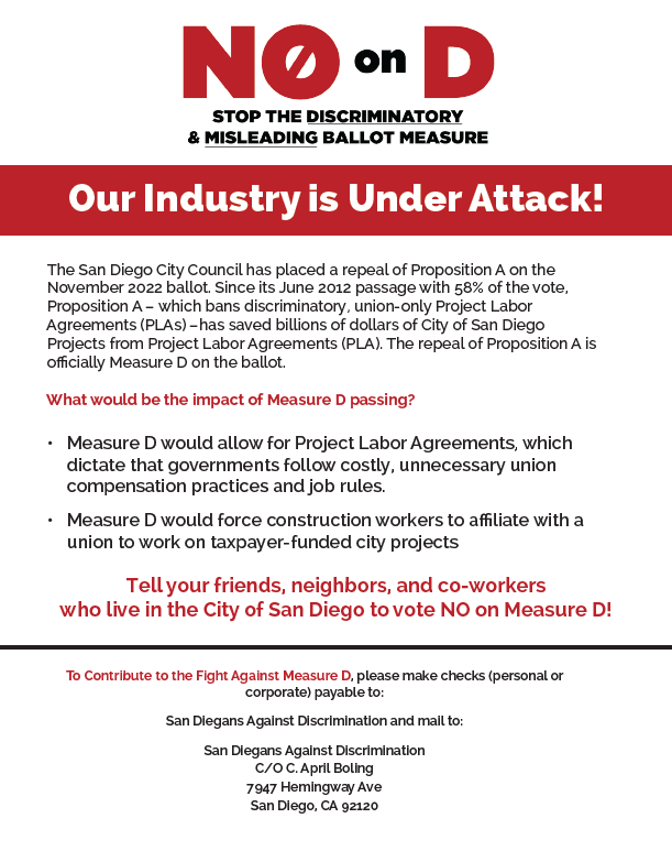 San Diego: No on Measure D