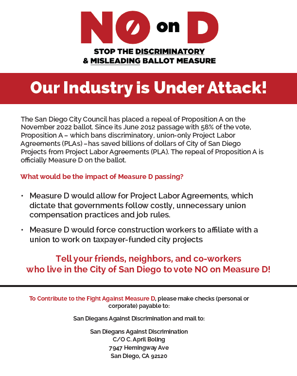 San Diego: No on Measure D San Diego: No on Measure D